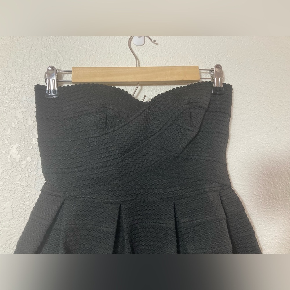 Sans Souci strapless bandage mini dress black white striped Medium - Picture 2 of 9